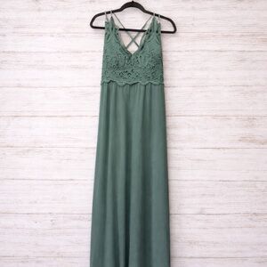 Rue21 Green Lace Maxi Dress